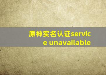 原神实名认证service unavailable